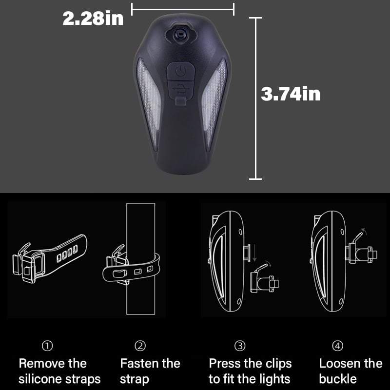 Bicycle Mudguard Rear Light — Waterproof LED Safety Light with Projection (2 Pieces) Homezys