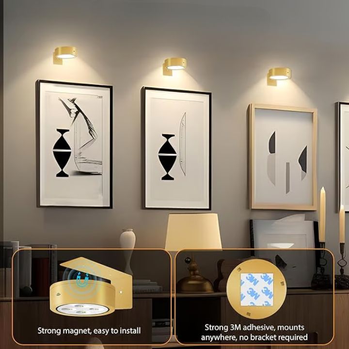 Buy 1  Get 1 FREE | Magnetic LED Wall Light – Wireless, Elegant Lighting for Art Displays Homezys