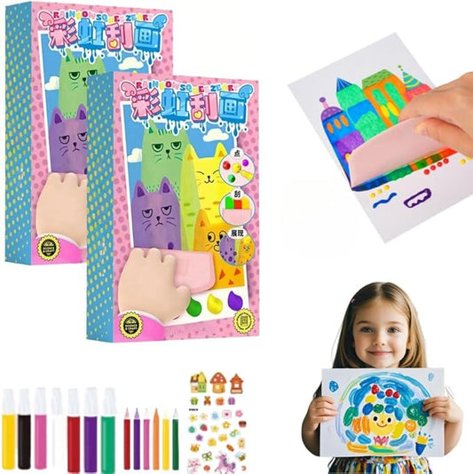 Squeegee Art Paint Kit – 35 Pieces Kids Dot Color Scratch Set Mivoza Deutschland