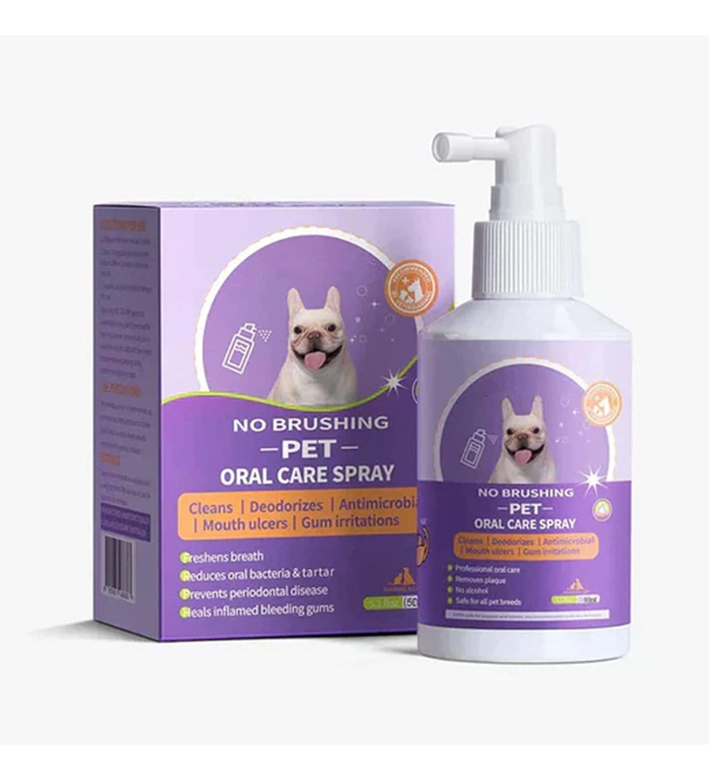 Natural Dental Spray for Pets - Eliminates bad breath, remove tartar & gum disease Homezys