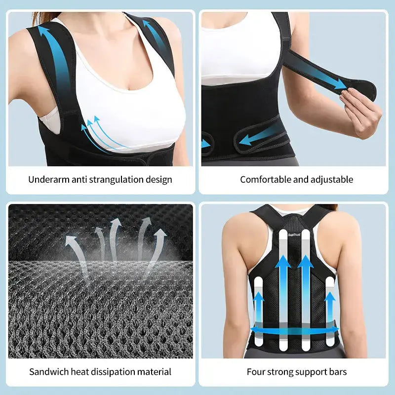 All-Day Posture Support — Adjustable Brace for Back, Shoulder & Neck Relief Mivoza Deutschland