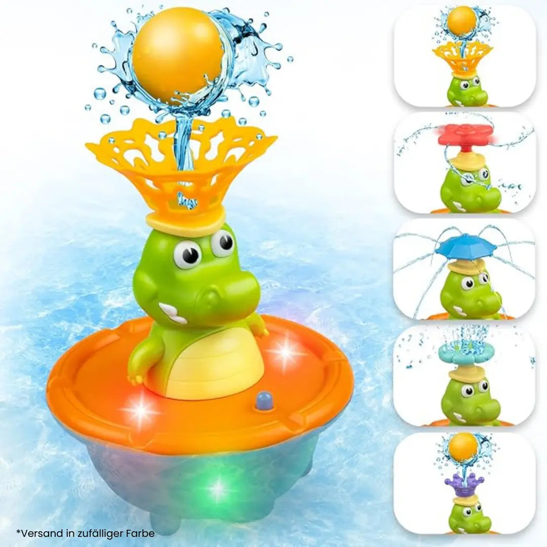 LED Bath Fountain "Crocodile" – With Interchangeable Nozzles & Light Effect Homezys