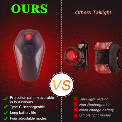 Bicycle Mudguard Rear Light — Waterproof LED Safety Light with Projection (2 Pieces) Homezys