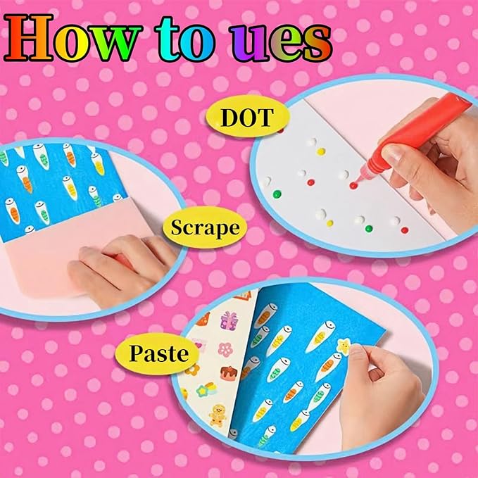 Squeegee Art Paint Kit – 35 Pieces Kids Dot Color Scratch Set Mivoza Deutschland