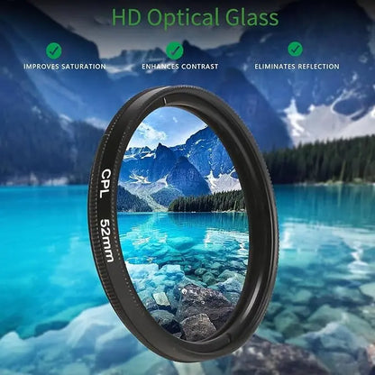 52 mm CPL Smartphone Filter for Reduced Glare & Enhanced Colour Homezys