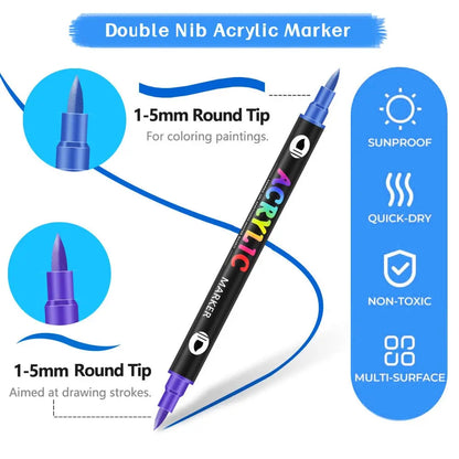 72-Colour  Dual-Tip Markers for Vivid, Smudge-Proof Art Mivoza Deutschland