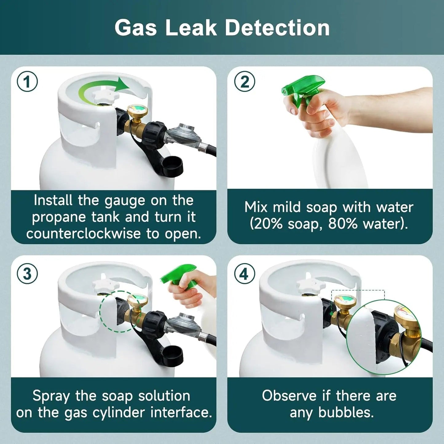 Propane Gas Tank Gauge with Color-Coded Display Homezys
