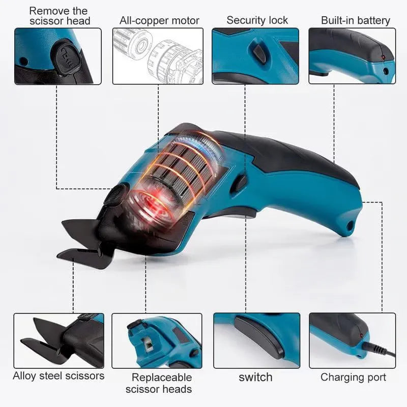 Wireless Electric Scissors — USB Rechargeable with Ergonomic Handle Homezys