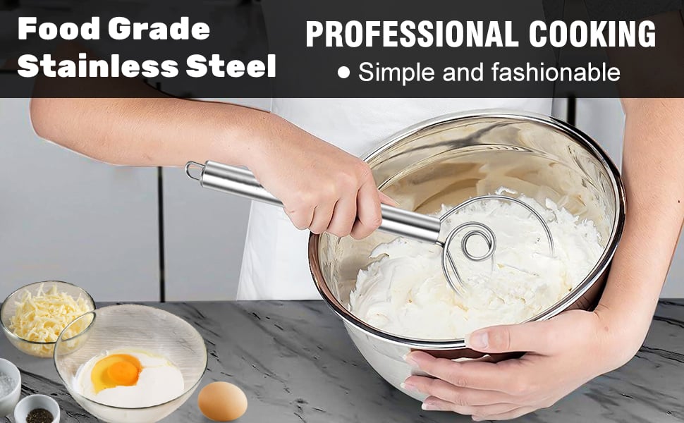 Dough mixer made of food-safe stainless steel - stable & perfect for baking Homezys