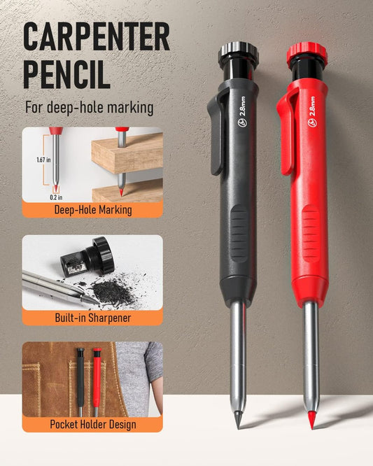 Zimmermann Pencil Set – Robust Marking Pencils with Sharpener Homezys