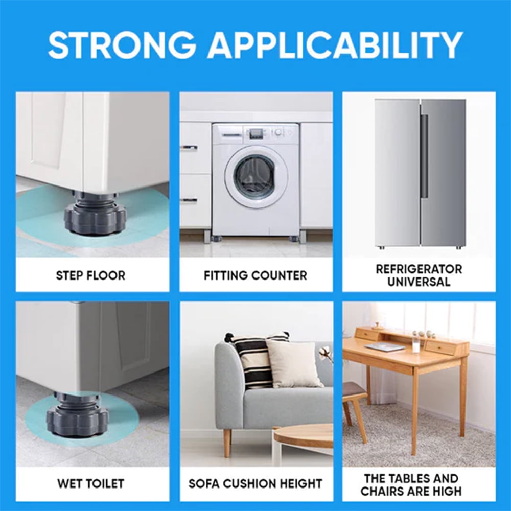 Height-adjustable Anti-vibration base for washing machines - 4 pieces Homezys