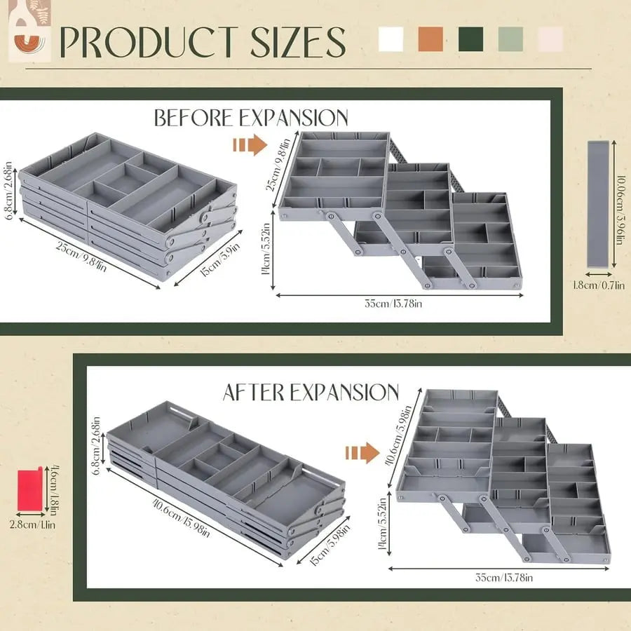3-Tier Smart Drawer Organizer – Optimizes Storage Space Homezys