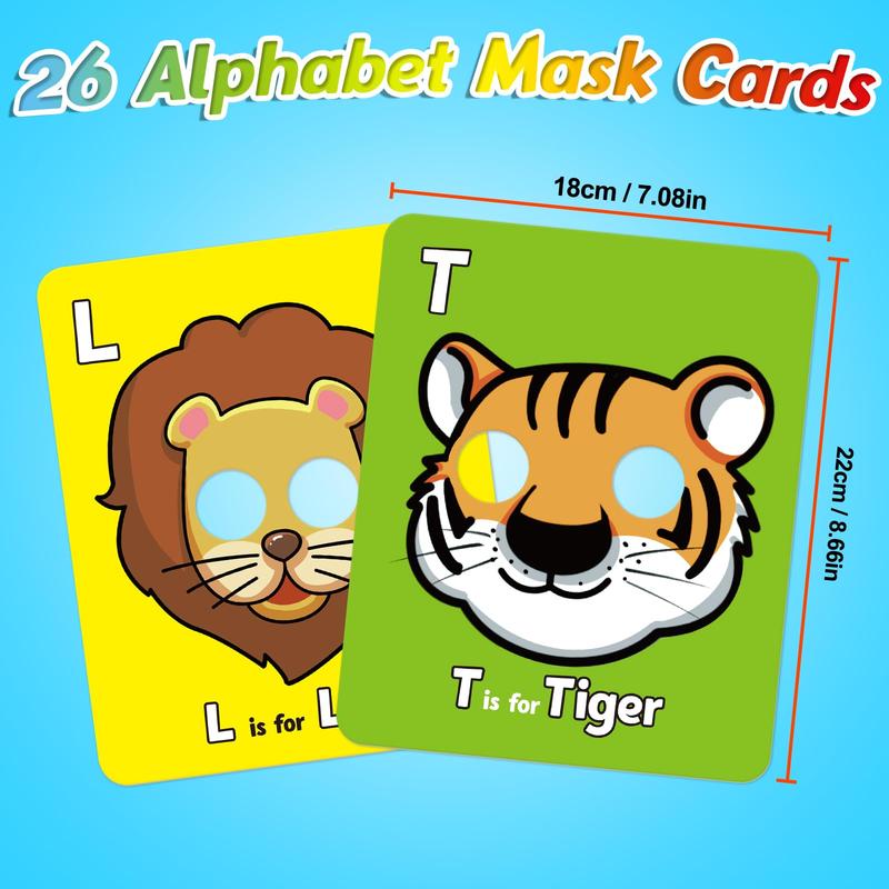 Animal masks for learning the alphabet — discover letters playfully Homezys