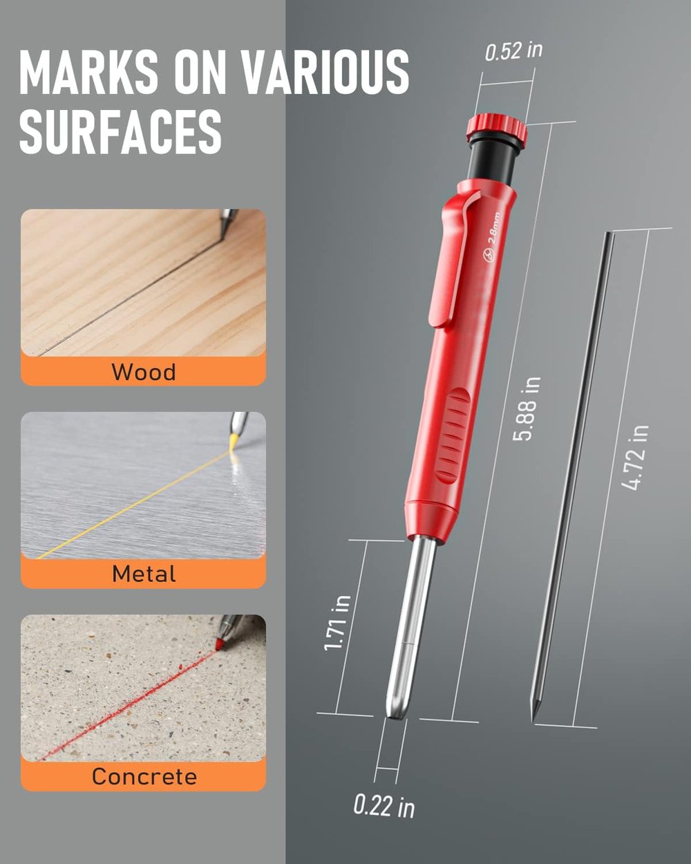 Zimmermann Pencil Set – Robust Marking Pencils with Sharpener Homezys