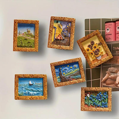 Van Gogh Refrigerator Magnets with 3D Art Details Homezys
