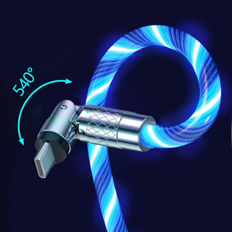 Rotatable Charging Cable — 540° Fast Charging with LED Light Homezys