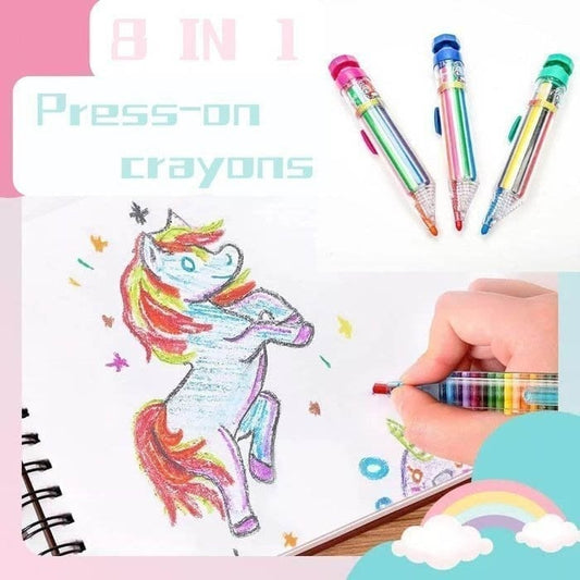 8-in-1 Colored Pencil for Kids – Compact, Safe, Versatile Homezys