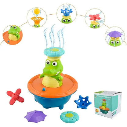 LED Bath Fountain "Crocodile" – With Interchangeable Nozzles & Light Effect Homezys