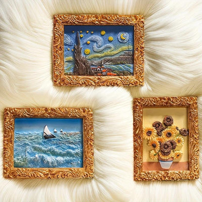 Van Gogh Refrigerator Magnets with 3D Art Details Homezys