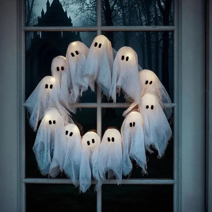 Halloween Decoration Wreath — Mysterious Ghostly Glow for Atmosphere Homezys