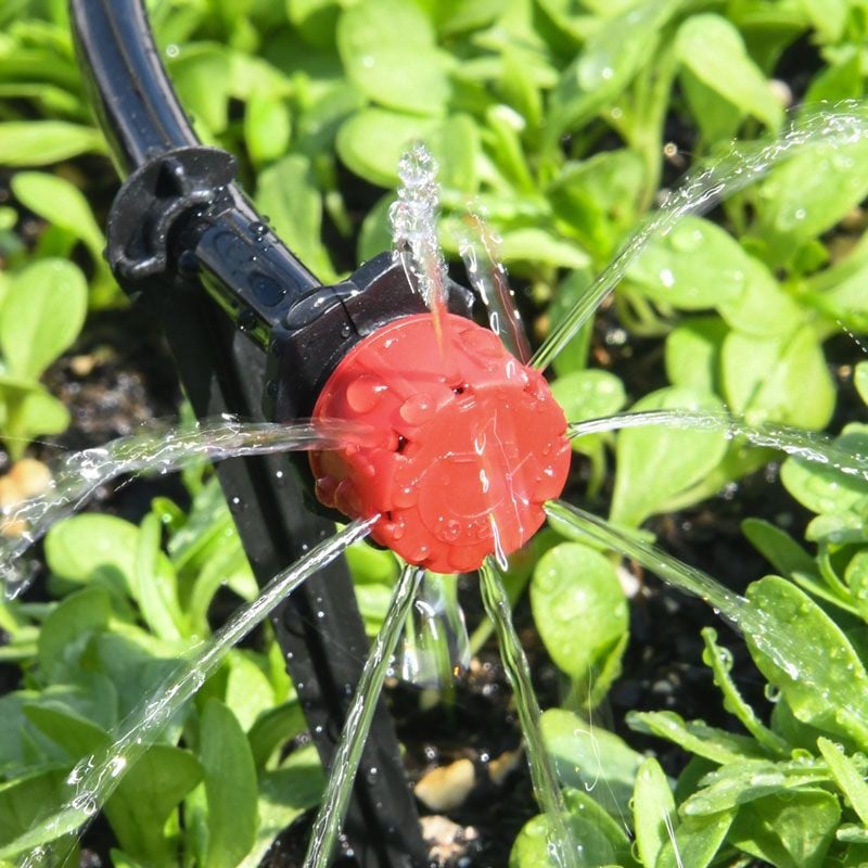 100-Pack Adjustable 360° Drip Irrigation Emitters – Optimize Watering for Gardens Homezys