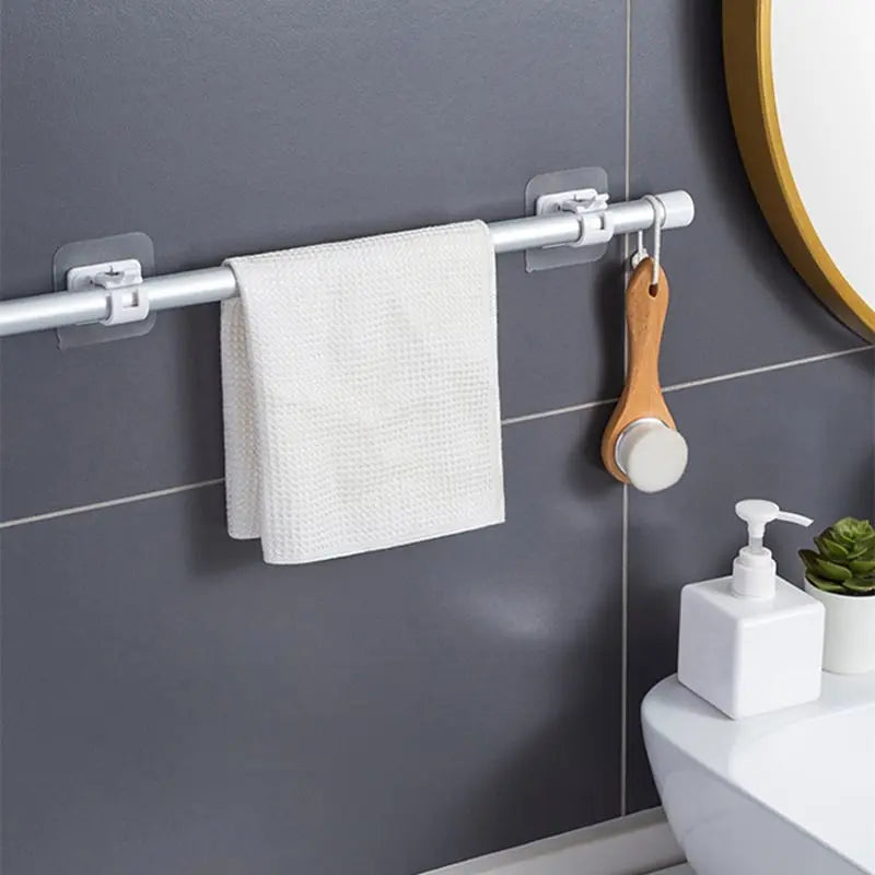 Nail-Free Adjustable Curtain Rod Hooks(Set of 2) Zorenza