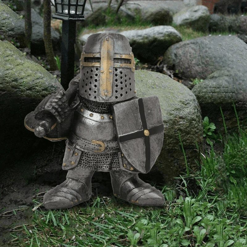 Medieval Garden Gnome Statue – Hand-Painted Resin Guardian Figurine Homezys