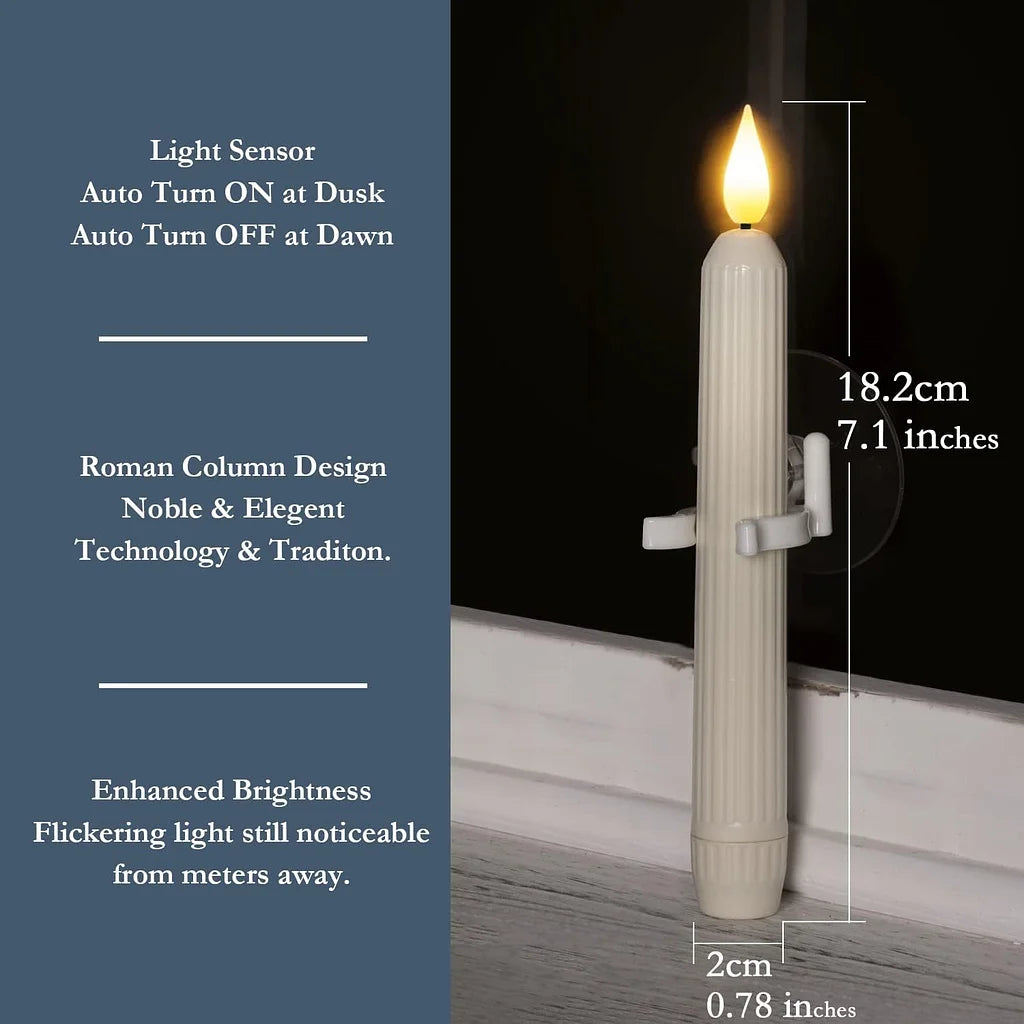 Flameless LED Window Candles with Twilight Sensor, Set of 6 Homezys