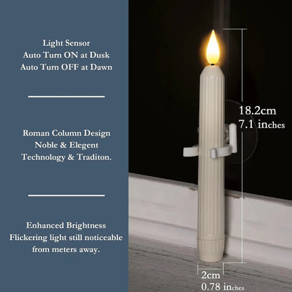 Flameless LED Window Candles with Twilight Sensor, Set of 6 Homezys