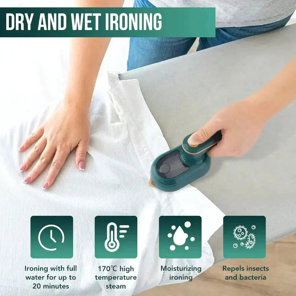 Compact 2-in-1 mini steam iron for effortless ironing Mivoza Germany