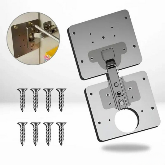 Buy 2 Get 2 FREE | Cabinet Door & Hinge Repair Plate – Heavy-Duty Stainless Steel Support Homezys