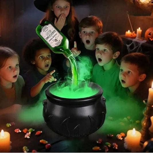 Spooky witch’s cauldron – Fog and floating magic bottle feature Homezys