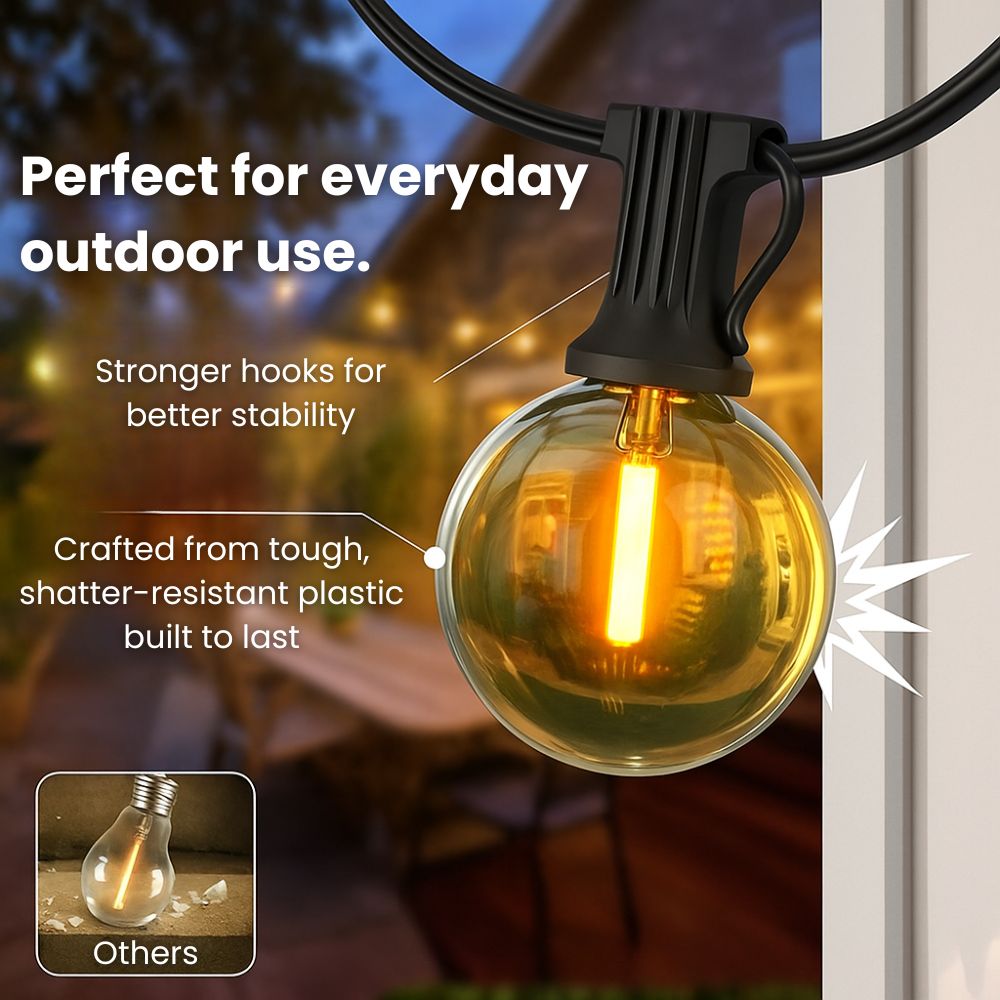 Solar-Powered Outdoor String Lights — 15 Meters Warm White LED Waterproof Homezys