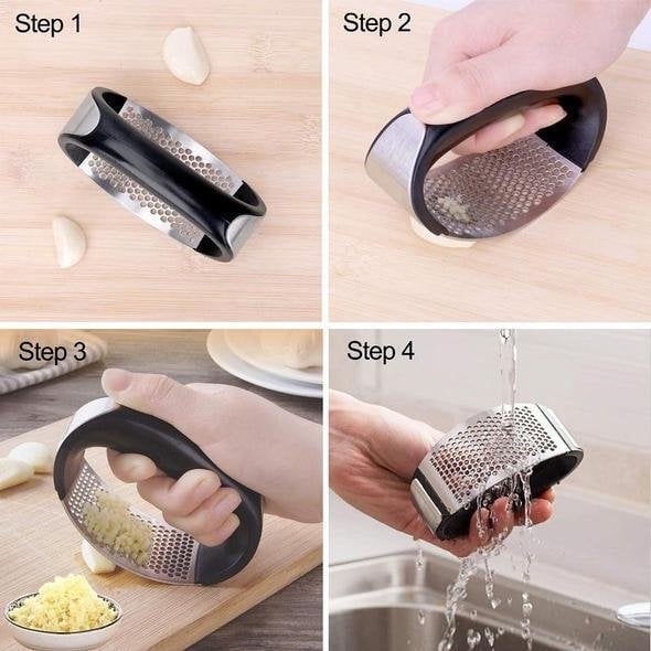 Easy-Squeeze Garlic Press – Premium Stainless Steel Homezys