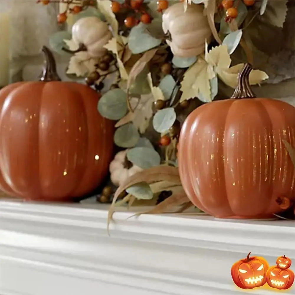 Glowing Pumpkins with Starlight – Decorative Autumn Accent with Timer Homezys