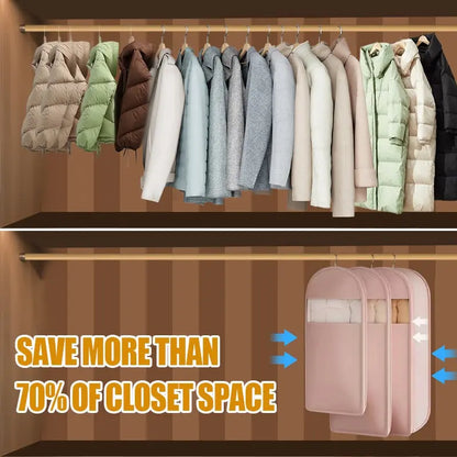 🔥2025 Space Saving Hanging Garment Bag with Self Compression Zipper Zorenza