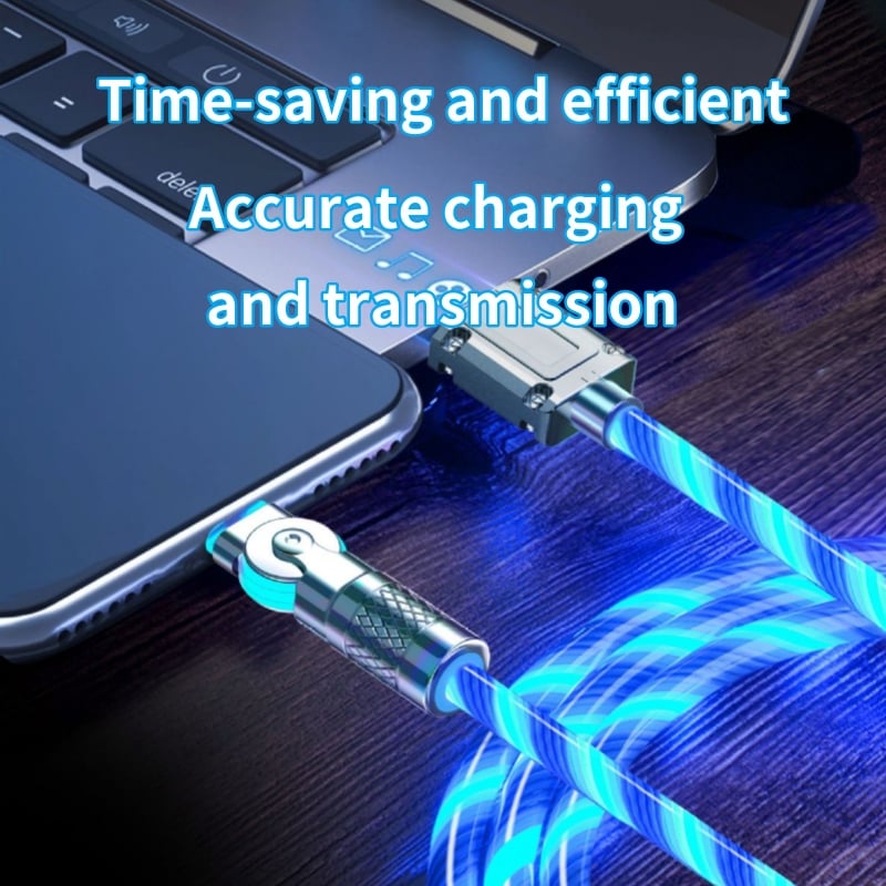 Rotatable Charging Cable — 540° Fast Charging with LED Light Homezys