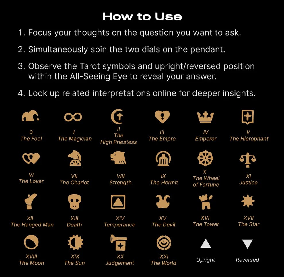 👁️‍🗨️Handmade Tarot Vision Pendant: Connect to Cosmic Wisdom Anytime（Cheat Sheet Included) Mivoza Deutschland