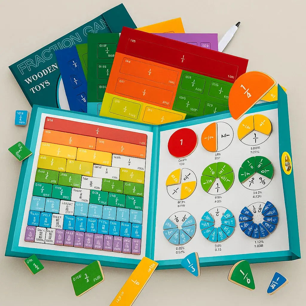 Magnetic Fraction Learning Tiles — Interactive Math Set for Kids Homezys