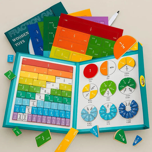 Magnetic Fraction Learning Tiles — Interactive Math Set for Kids Homezys