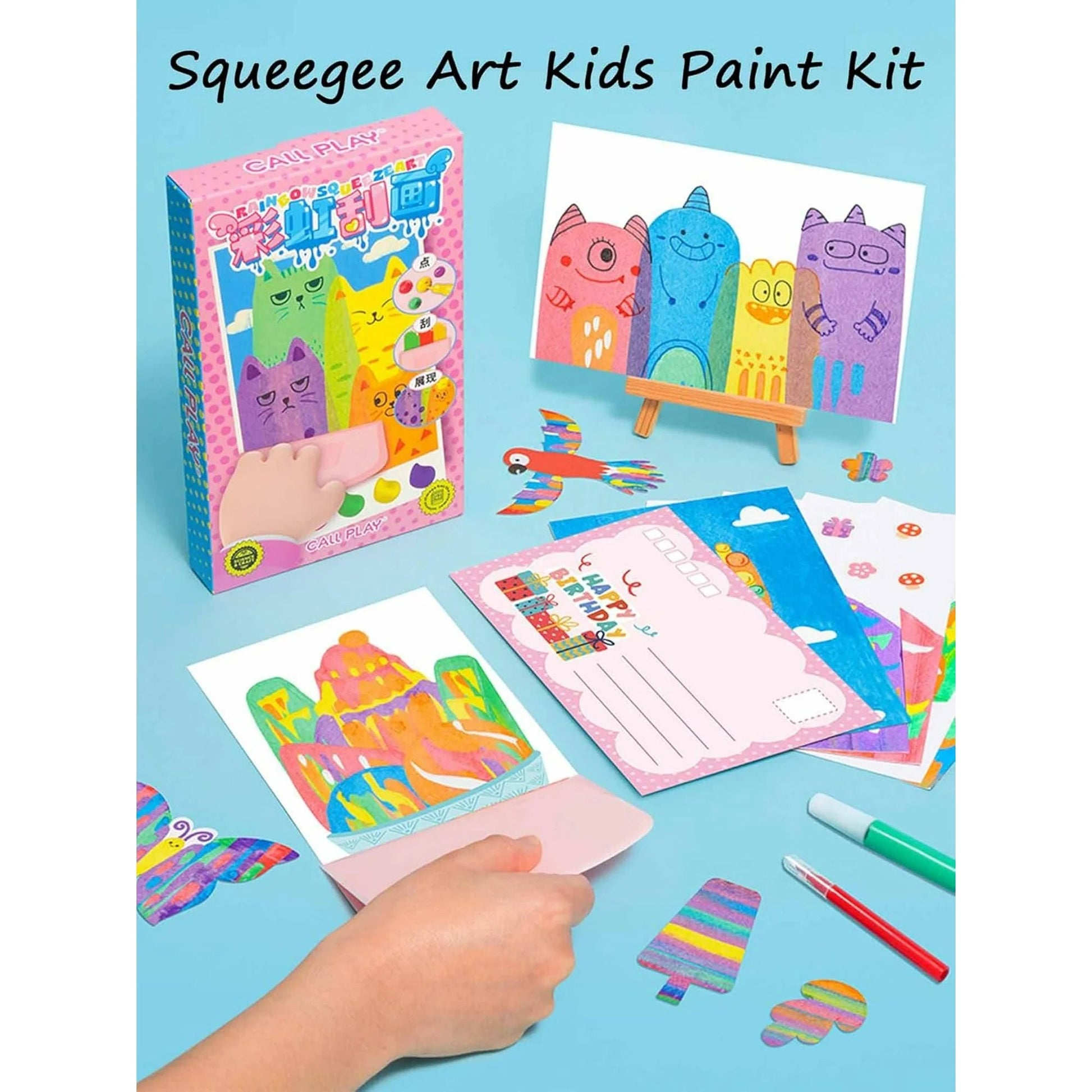 Squeegee Art Paint Kit – 35 Pieces Kids Dot Color Scratch Set Mivoza Deutschland