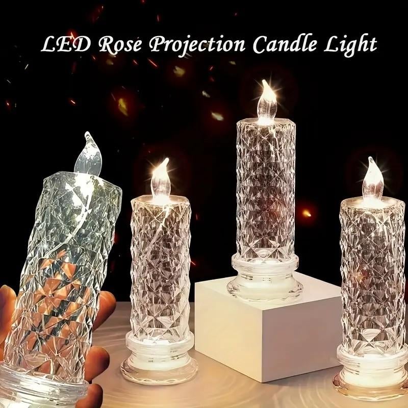 LED Crystal Candle Lights — Sparkling & Romantic Table Lighting Set of 4 Homezys