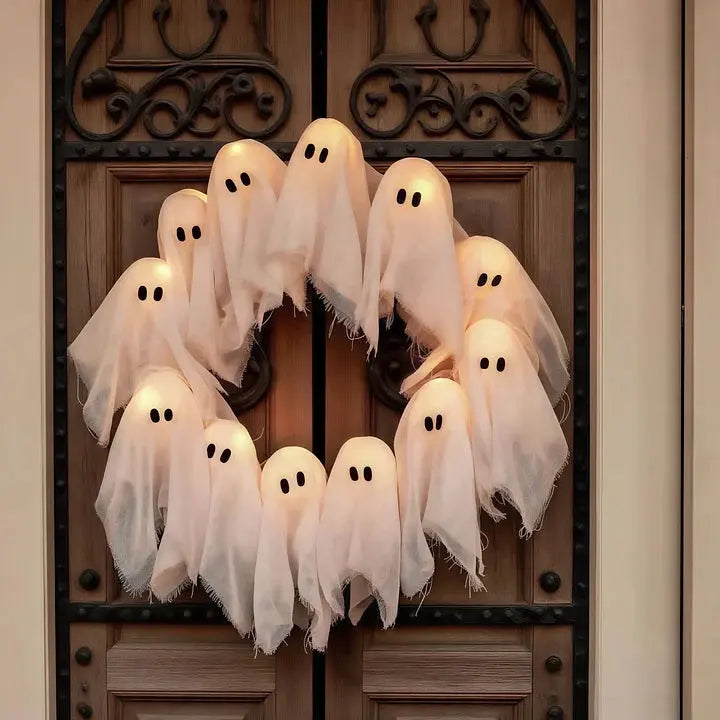 Halloween Decoration Wreath — Mysterious Ghostly Glow for Atmosphere Homezys