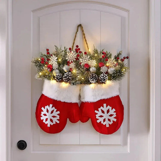 🔥Twinkling Christmas Mitten Wreath Mivoza Deutschland