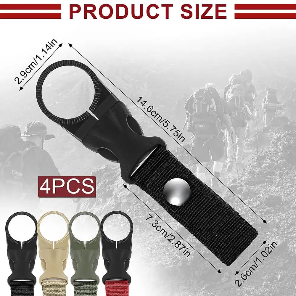 Nylon Water Bottle Buckle Holder Hook (4 Colors/Set) Zorenza