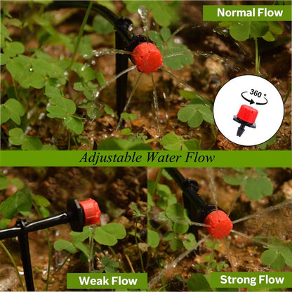 100-Pack Adjustable 360° Drip Irrigation Emitters – Optimize Watering for Gardens Homezys