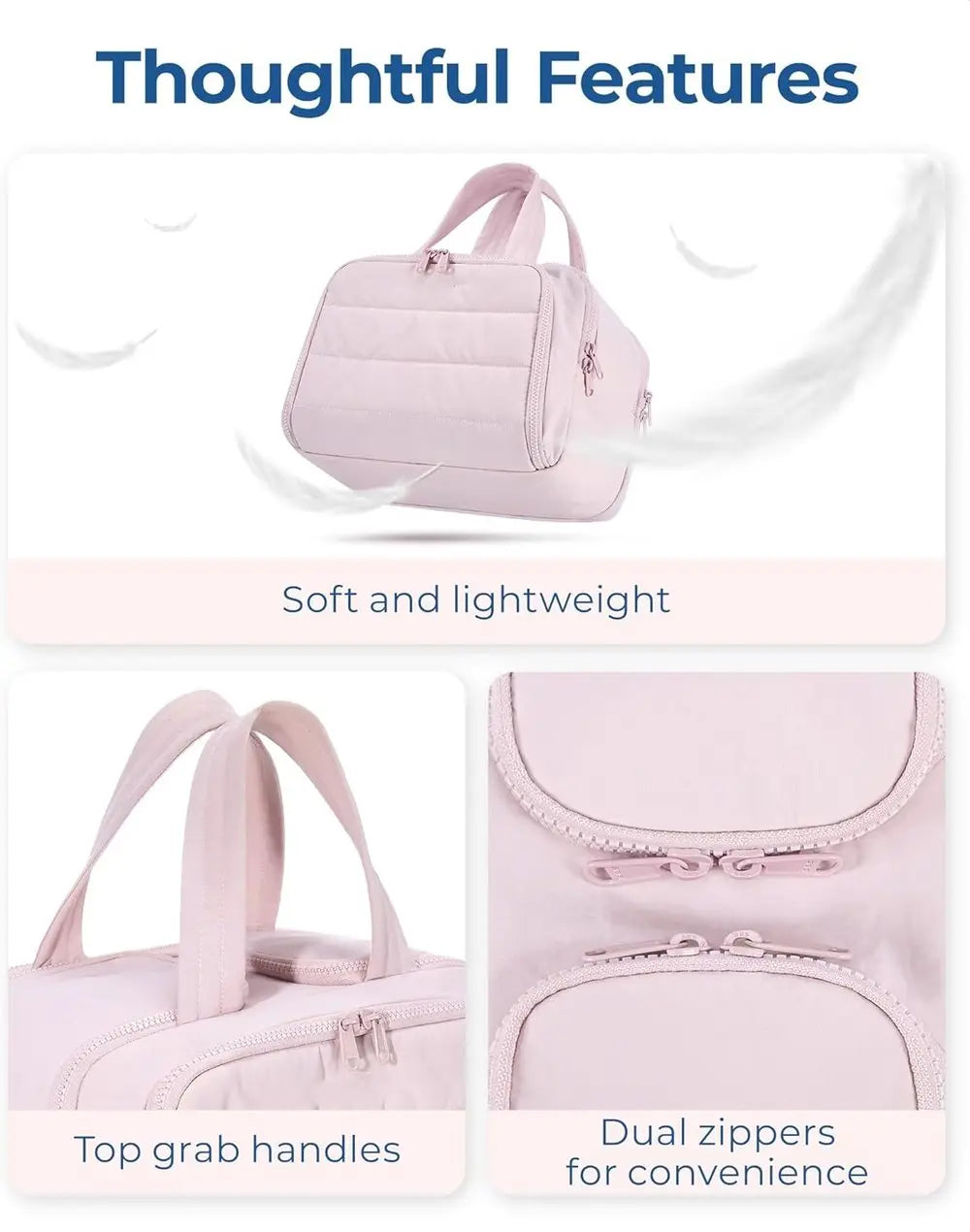 Large Capacity Wide-Open Travel Cosmetic Bag Zorenza
