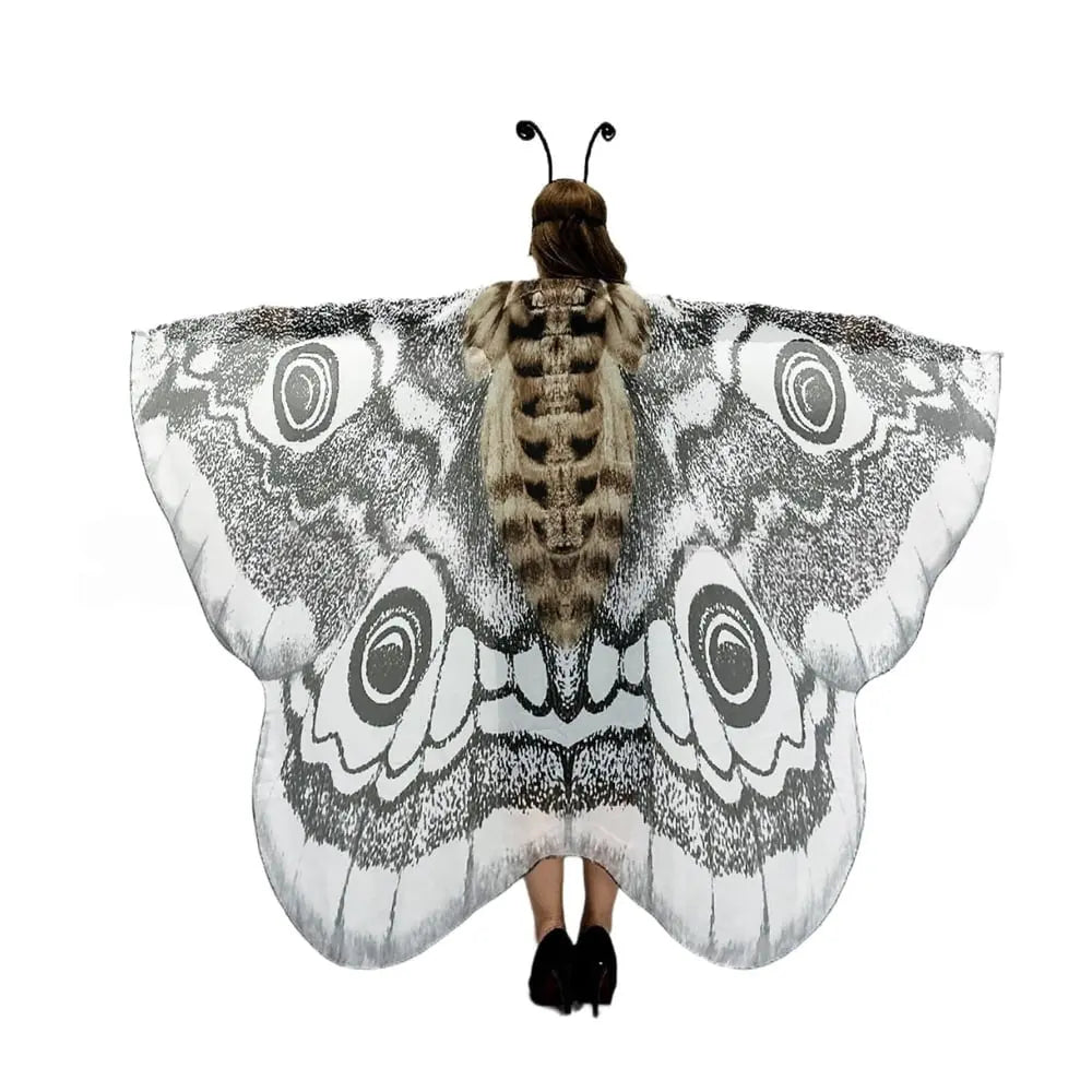 Elegant Grey Moth Cape – Perfect for Parties, Festivals & Photoshoots Homezys