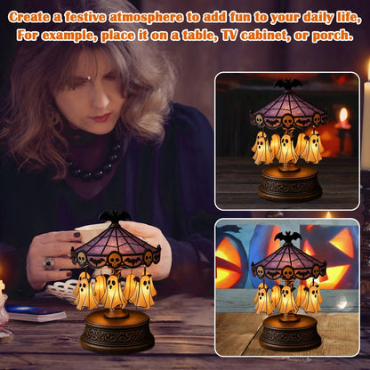 Halloween Ghost Carousel Light – Warm Decorative Light Homezys