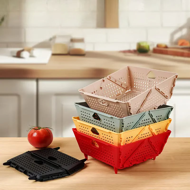Foldable Draining and Storage Basket – Space-Saving, Heat-Resistant Organizer Homezys